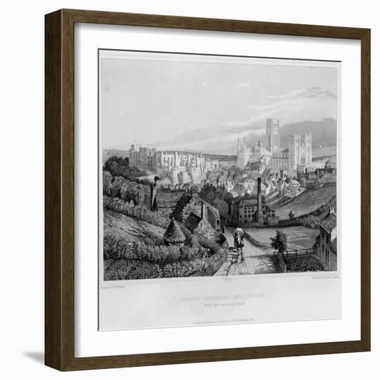 Durham Cathedral and Castle from Newcastle Road, 1841-null-Framed Giclee Print