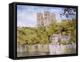 Durham Cathedral from the River Wear-Malcolm Greensmith-Framed Stretched Canvas