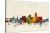 Durham England Skyline Cityscape-Michael Tompsett-Stretched Canvas