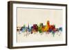 Durham England Skyline Cityscape-Michael Tompsett-Framed Art Print