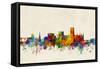 Durham England Skyline Cityscape-Michael Tompsett-Framed Stretched Canvas