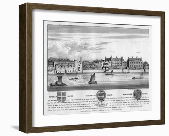 Durham House, Salisbury House, and Worcester House, London, C1630-Wenceslaus Hollar-Framed Giclee Print