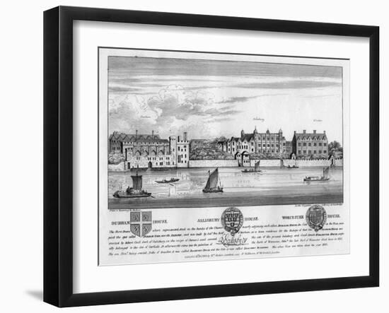 Durham House, Salisbury House, and Worcester House, London, C1630-Wenceslaus Hollar-Framed Giclee Print