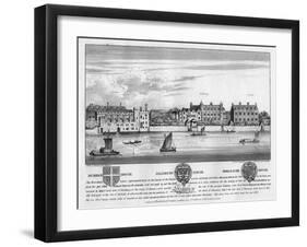 Durham House, Salisbury House, and Worcester House, London, C1630-Wenceslaus Hollar-Framed Giclee Print