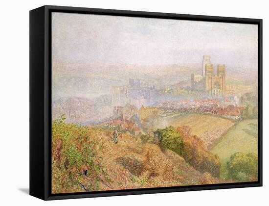 Durham, Misty with Colliery Smoke-Alfred William Hunt-Framed Stretched Canvas