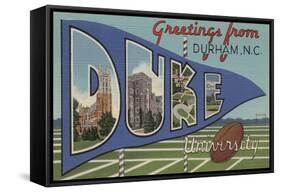Durham, North Carolina - Duke University-Lantern Press-Framed Stretched Canvas