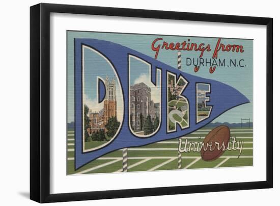 Durham, North Carolina - Duke University-Lantern Press-Framed Art Print
