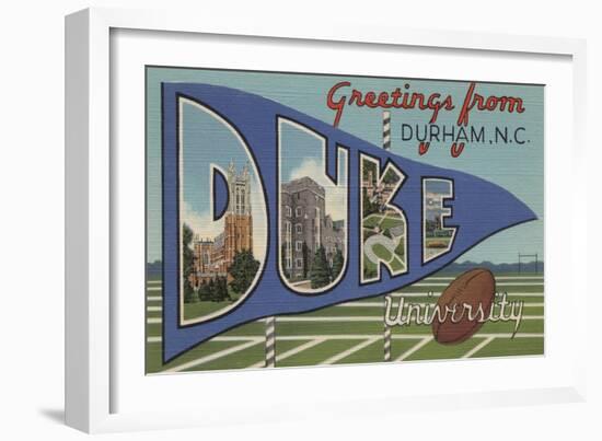 Durham, North Carolina - Duke University-Lantern Press-Framed Art Print