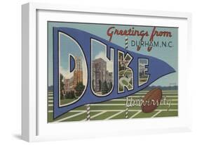 Durham, North Carolina - Duke University-Lantern Press-Framed Art Print