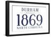 Durham, North Carolina - Established Date (Blue)-Lantern Press-Framed Art Print