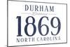 Durham, North Carolina - Established Date (Blue)-Lantern Press-Mounted Art Print