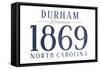 Durham, North Carolina - Established Date (Blue)-Lantern Press-Framed Stretched Canvas