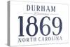 Durham, North Carolina - Established Date (Blue)-Lantern Press-Stretched Canvas