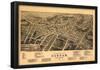 Durham, North Carolina - Panoramic Map-null-Framed Poster