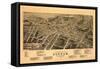 Durham, North Carolina - Panoramic Map-Lantern Press-Framed Stretched Canvas