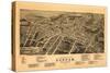 Durham, North Carolina - Panoramic Map-Lantern Press-Stretched Canvas