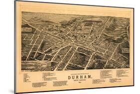 Durham, North Carolina - Panoramic Map-Lantern Press-Mounted Art Print