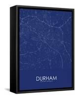 Durham, United States of America Blue Map-null-Framed Stretched Canvas