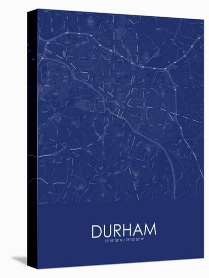 Durham, United States of America Blue Map-null-Stretched Canvas