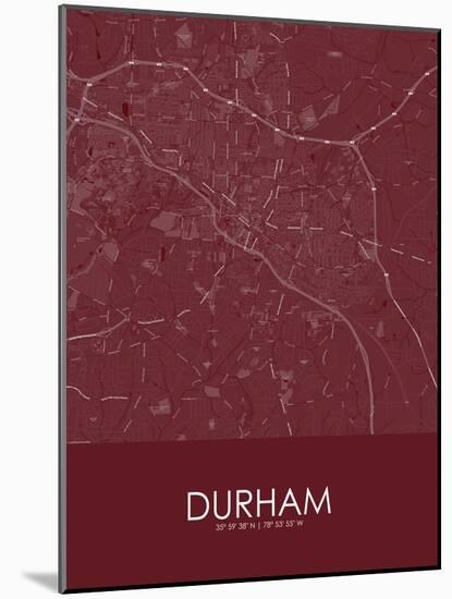 Durham, United States of America Red Map-null-Mounted Poster