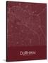 Durham, United States of America Red Map-null-Stretched Canvas