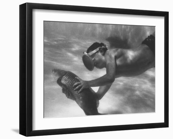 During a Carp Catching Contest at the Boys' Club-Stan Wayman-Framed Photographic Print