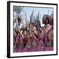 During a Dance, Girls from the Sultanate of Tadjoura, Dress Up in All their Finery and Display the-Nigel Pavitt-Framed Photographic Print