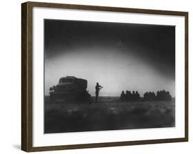 During an Outdoor Church Service an English Chaplain Plays Violin for British 8th Army-Bob Landry-Framed Photographic Print