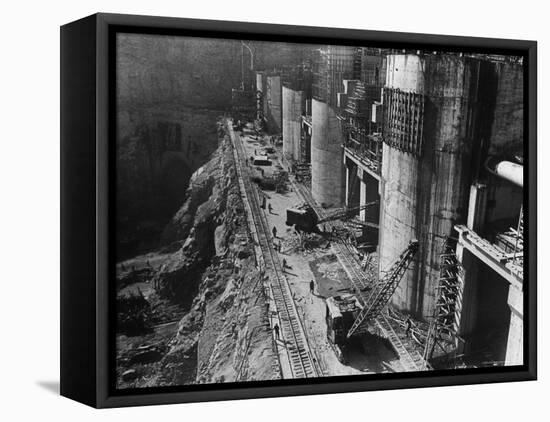 During Construction of the Aswan Dam-Paul Schutzer-Framed Stretched Canvas