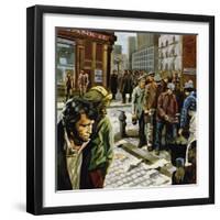 During the Depression, Roosevelt Was Swept to Power on the Back of His New Deal Reforms-null-Framed Giclee Print