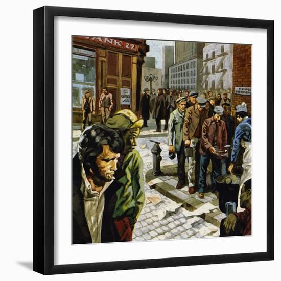 During the Depression, Roosevelt Was Swept to Power on the Back of His New Deal Reforms-null-Framed Giclee Print