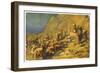 During the Exodus Moses Strikes a Rock and Obtains a Supply of Water for the Israelites-Robert Leinweber-Framed Art Print