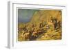 During the Exodus Moses Strikes a Rock and Obtains a Supply of Water for the Israelites-Robert Leinweber-Framed Art Print