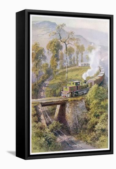 During Their Mountainous Run Trains on the Darjeeling- Himalaya Line Must Negotiate Agony Point-null-Framed Stretched Canvas