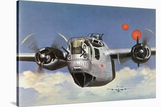 During World War Two an American B-24 "Liberator" Encounters "Foo Fighters" During a Bombing Raid-Brian Withers-Stretched Canvas