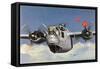 During World War Two an American B-24 "Liberator" Encounters "Foo Fighters" During a Bombing Raid-Brian Withers-Framed Stretched Canvas