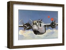 During World War Two an American B-24 "Liberator" Encounters "Foo Fighters" During a Bombing Raid-Brian Withers-Framed Photographic Print