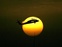 A US Military Helicopter Flies Over the Heavily Fortified Green Zone-Dusan Vranic-Mounted Premium Photographic Print