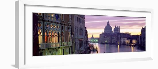 Dusk Along Grand Canal Towards Santa Maria Della Salute from Accademia Bridge, Veneto, Italy-Lee Frost-Framed Photographic Print