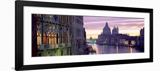 Dusk Along Grand Canal Towards Santa Maria Della Salute from Accademia Bridge, Veneto, Italy-Lee Frost-Framed Photographic Print