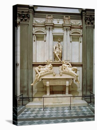 Dusk and Dawn from the Tomb of Lorenzo De Medici, Designed 1521, Carved 1524-34-Michelangelo Buonarroti-Stretched Canvas