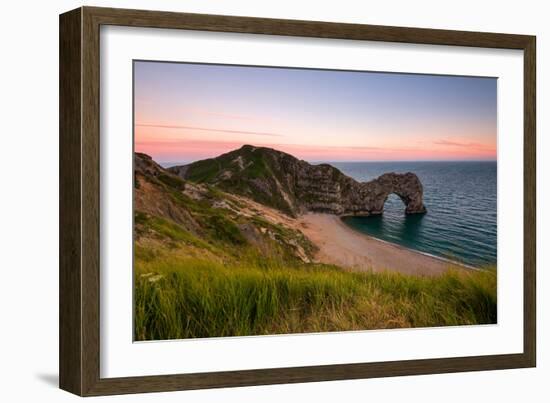 Dusk at Durdle Door, Lulworth in Dorset England Uk-Tracey Whitefoot-Framed Photographic Print