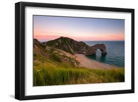 Dusk at Durdle Door, Lulworth in Dorset England Uk-Tracey Whitefoot-Framed Photographic Print