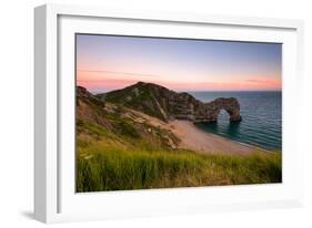 Dusk at Durdle Door, Lulworth in Dorset England Uk-Tracey Whitefoot-Framed Photographic Print