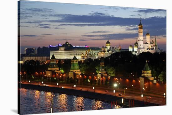 Dusk at the Kremlin, Moscow, Russia-Kymri Wilt-Stretched Canvas