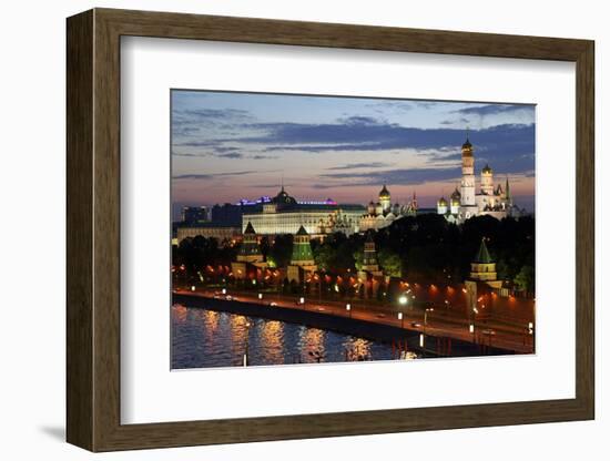 Dusk at the Kremlin, Moscow, Russia-Kymri Wilt-Framed Photographic Print