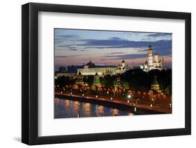 Dusk at the Kremlin, Moscow, Russia-Kymri Wilt-Framed Photographic Print