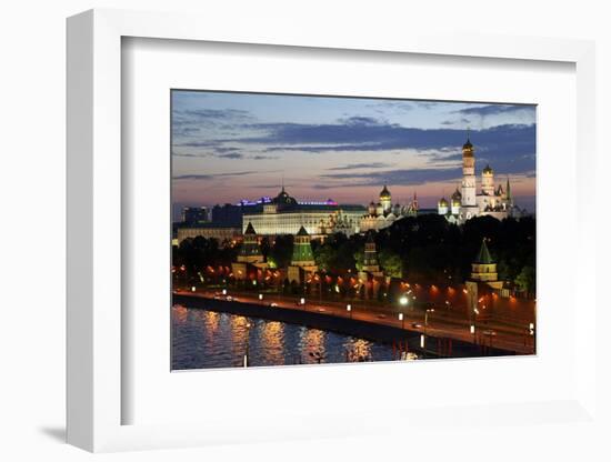 Dusk at the Kremlin, Moscow, Russia-Kymri Wilt-Framed Photographic Print