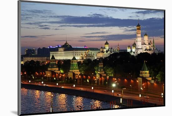 Dusk at the Kremlin, Moscow, Russia-Kymri Wilt-Mounted Photographic Print