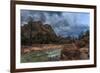 Dusk Beside the Virgin River under a Threatening Sky in Winter-Eleanor-Framed Photographic Print